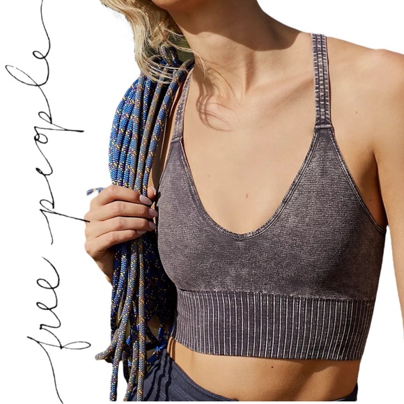 Free People Tops - NEW Free People Good Karma Crop Tank in Graphite, M/LG